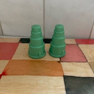 Green Stacking Salt and Pepper Shakers